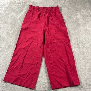 Ann Taylor Factory Women's M Wide-Leg Crop Pants Red 869274 Rayon Outdoorsy Barn